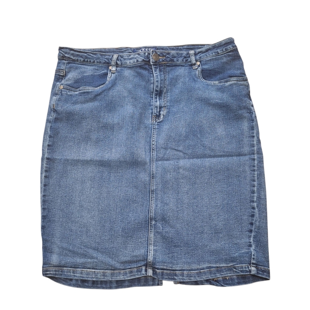 Lexi Jeans Knee Length Stretchy Denim Pencil Skirt, Sz 20